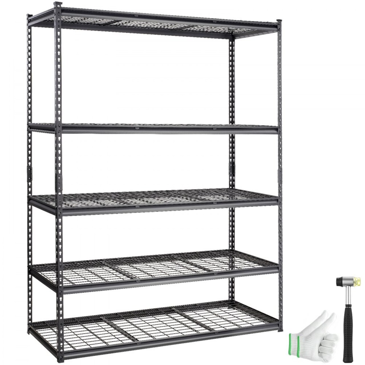 Black Carbon Steel Adjustable Garage Shelving Unit Heavy Duty Storage Rack with Powder Coating